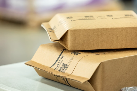 Made-to-fit packaging can reduce delivery emissions. Image: Amazon