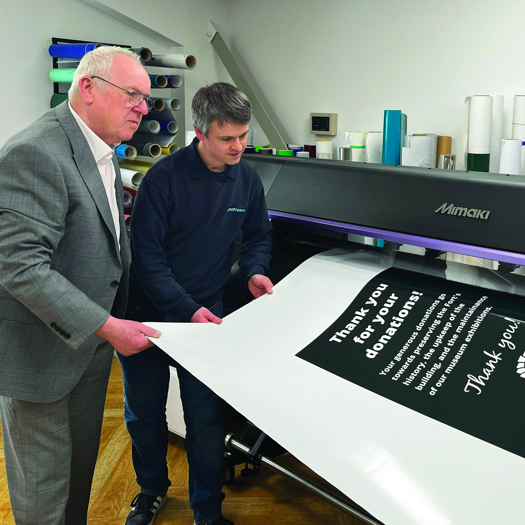 (L-R) Print Team’s Chris and Damian Smith with the Mimaki CJV330-160