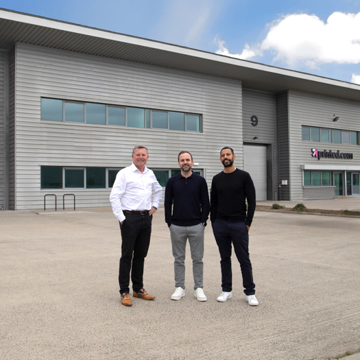 (L-R) The Printed Group's CEO Rob Haycock, managing director Simon Dunn, and marketing and product director Chris McShane